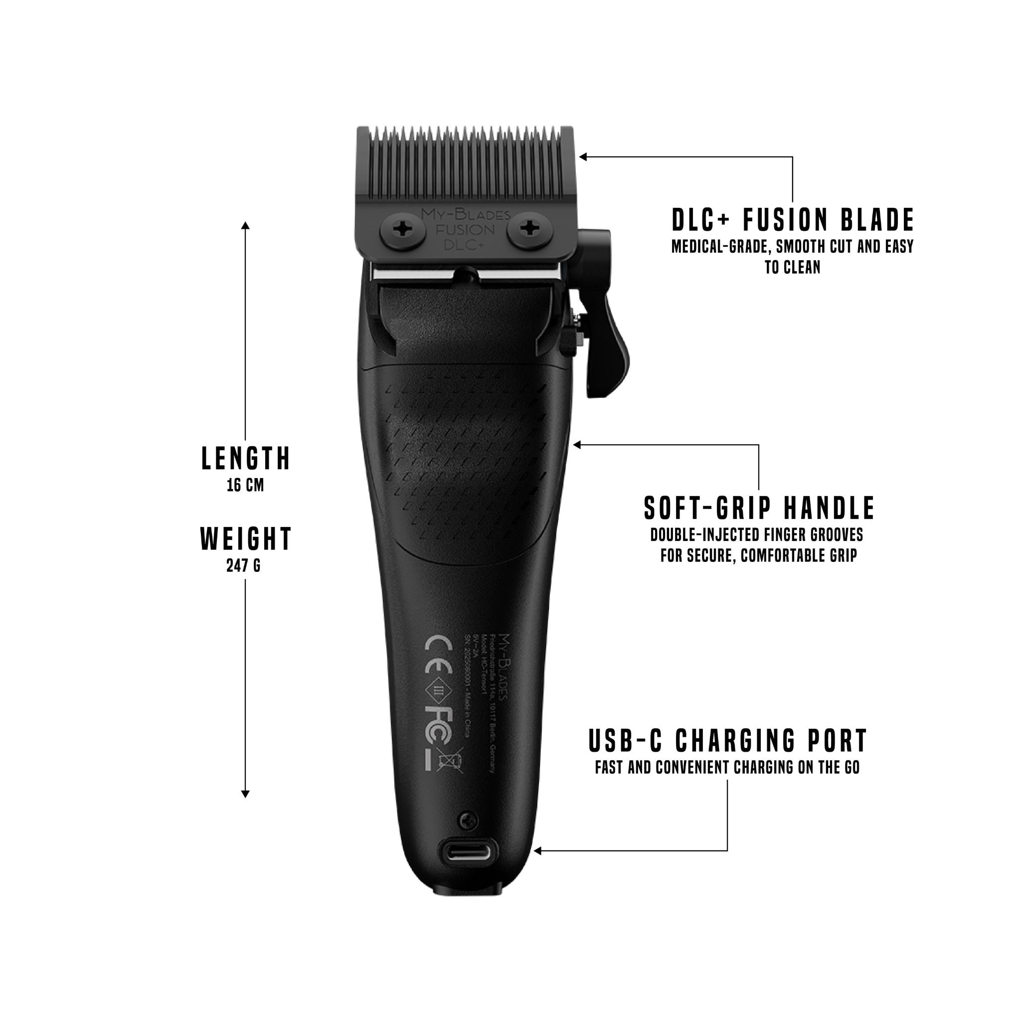 Tensor 1 Black – AI-Powered Professional Barber & Hair Clipper
